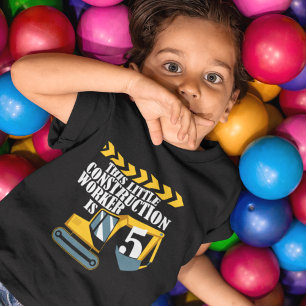 Construction Worker 5th Birthday Boy T-Shirt