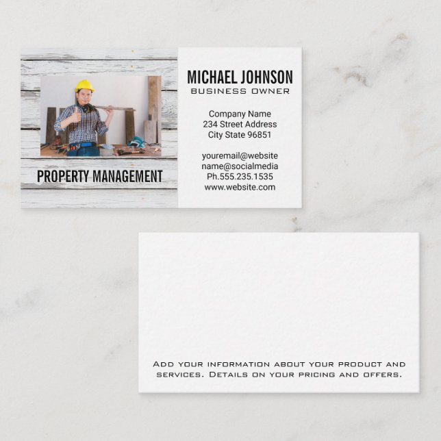 Construction Worker | Add Your Image Business Card (Front/Back)