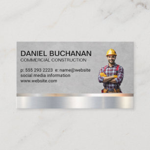 Construction Worker Blue Collar Business Card