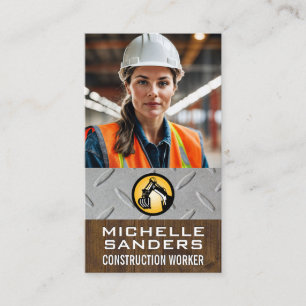 Construction Worker Blue Collar Business Card