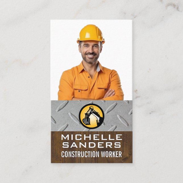 Construction Worker | Blue Collar | Contractor Business Card (Front)