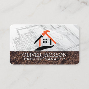 Construction Worker   Blueprints   Architect Business Card