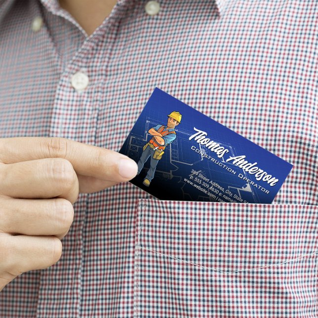 Construction Worker | Blueprints  Business Card (Creator Uploaded)
