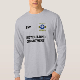 Construction Worker Bodybuilder Humour Blue Sign T-Shirt