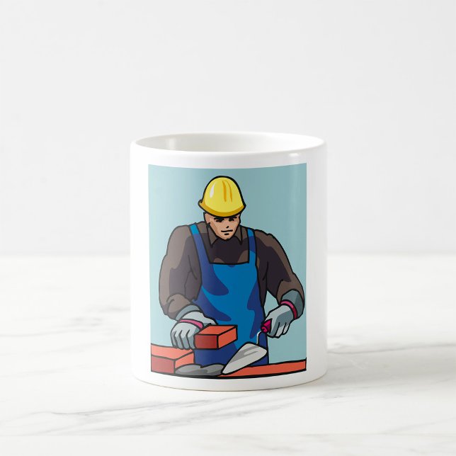 Construction Worker Bricklayer Hard Hat Builder  Coffee Mug (Creator Uploaded)