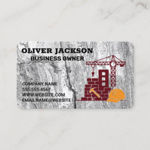 Construction Worker Builder Site Real Estate Business Card