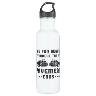 Construction Worker Bulldozer Pavement Ends Site 710 Ml Water Bottle