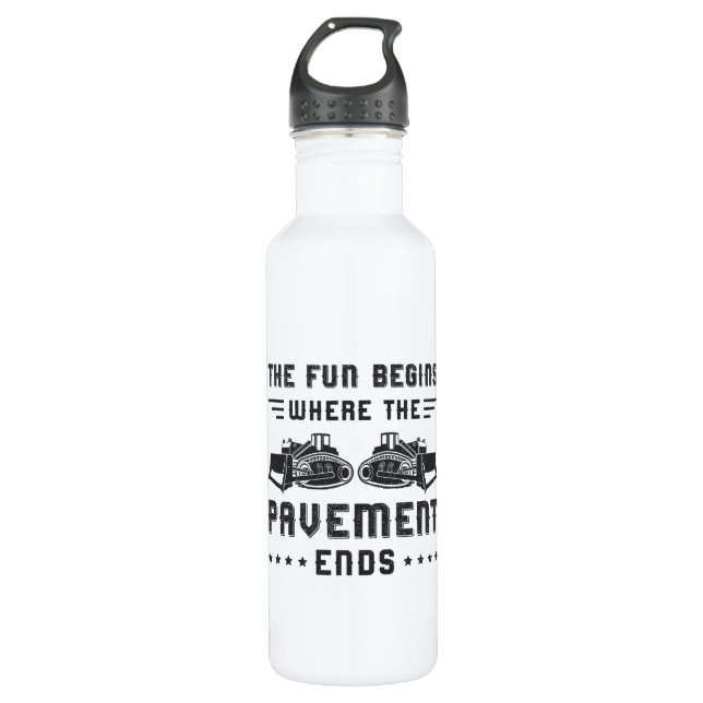 Construction Worker Bulldozer Pavement Ends Site 710 Ml Water Bottle (Front)