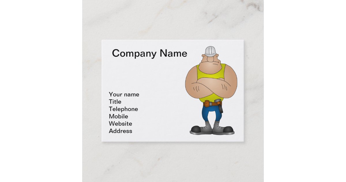 Construction Worker Business Card