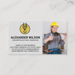 Construction Worker   Carpenter Business Card