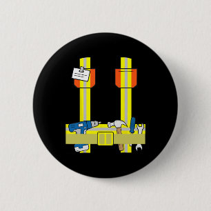 Construction Worker Cool Cosplay Halloween Costume 2 Inch Round Button
