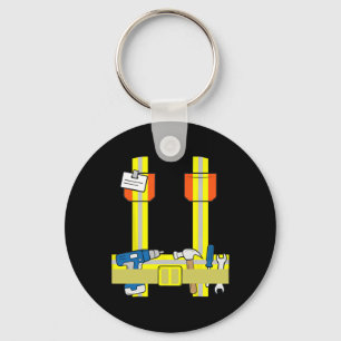 Construction Worker Cool Cosplay Halloween Costume Keychain