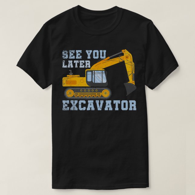 Construction Worker Excavator Driver Men Boys Gift T-Shirt (Design Front)