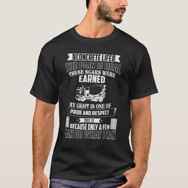 Construction Worker Gag Pun Concrete Finisher Cont T-Shirt (Front)