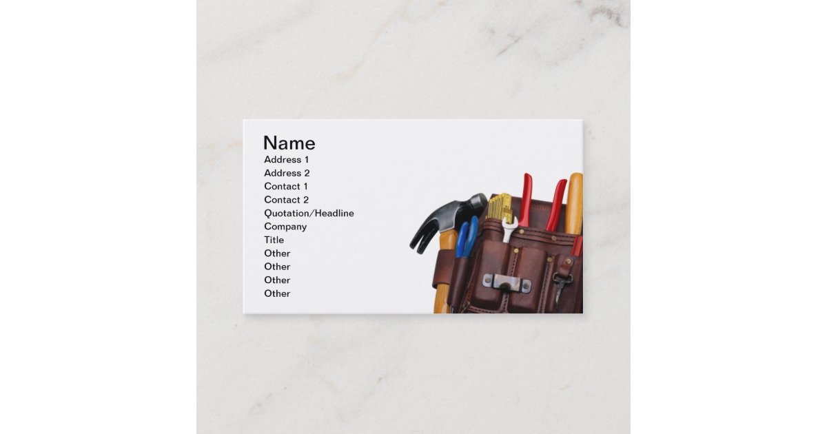 Construction Worker Handy Man Business Card