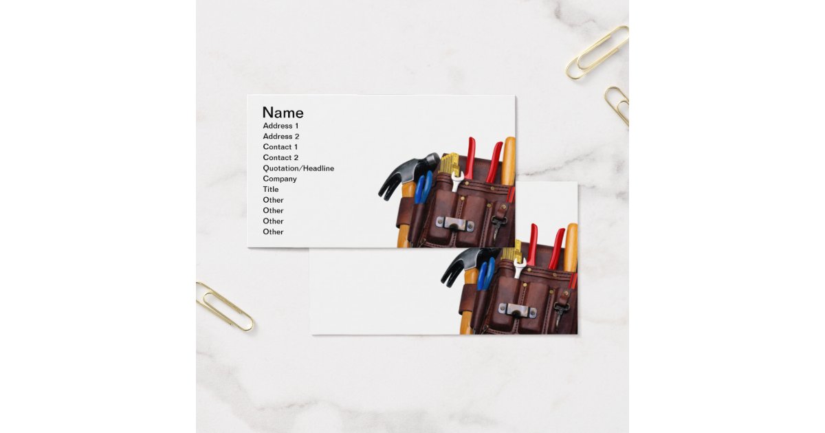 Construction Worker Handy Man Business Card