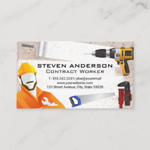 Construction Worker Hardware Tools Business Card