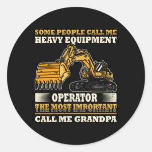 Construction Worker Heavy Equipt Excavator Operato Classic Round Sticker