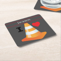 Construction Worker Highway Traffic Cone Funny