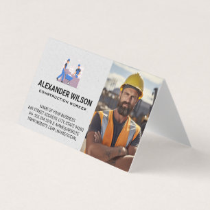 Construction Worker   Home Builders Business Card