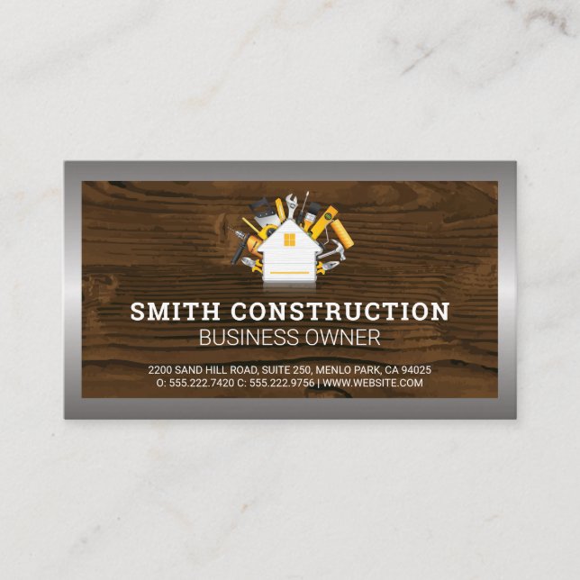 Construction Worker | Home Repair Tools Business C Card (Front)