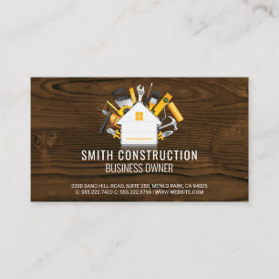 Construction Worker   Home Repair Tools Business Card