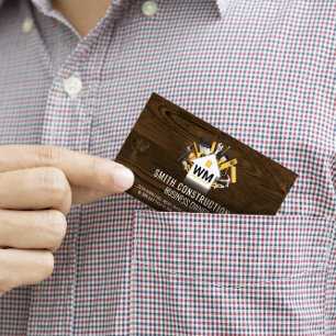 Construction Worker   Home Repair Tools   Monogram Business Card