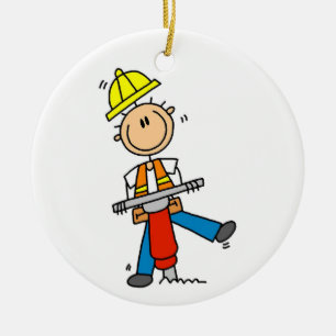 Construction Worker I Build T-shirts and Gifts Ceramic Ornament