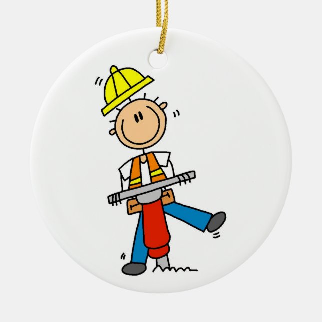 Construction Worker I Build T-shirts and Gifts Ceramic Ornament (Front)