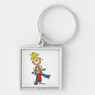 Construction Worker I Build T-shirts and Gifts Keychain