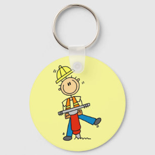 Construction Worker I Build T-shirts and Gifts Keychain