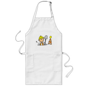 Construction Worker in Manhole Tshirts and Gifts Long Apron