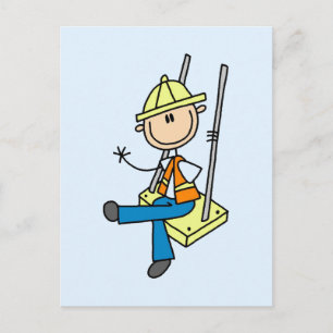 Construction Worker on High Rise Tshirts and Gifts Postcard
