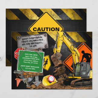 Construction Worker Party Invitation