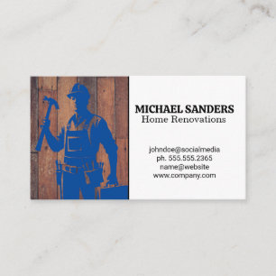 Construction Worker Renovation Repairs Business Card