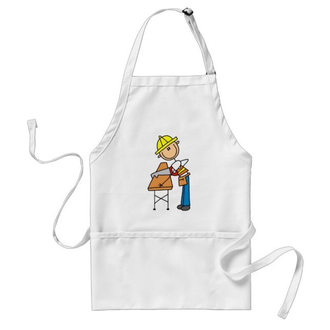 Construction Worker Sawing Board Apron (Front)