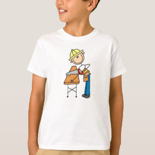 Construction Worker Sawing Lumber Gifts T-Shirt