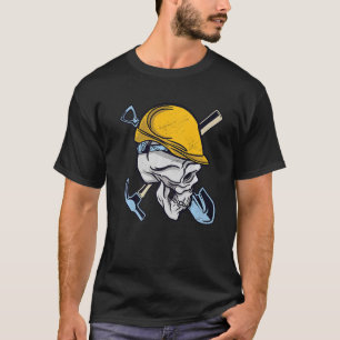 Construction Worker Skull Helmet Tools T-Shirt