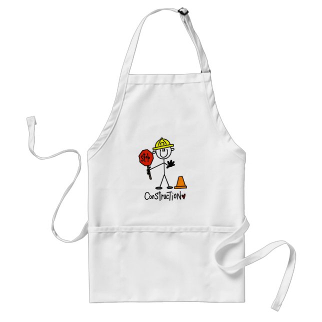 Construction Worker Stick Figure Standard Apron (Front)