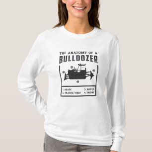 Construction Worker The Anatomy Of A Bulldozer T-Shirt
