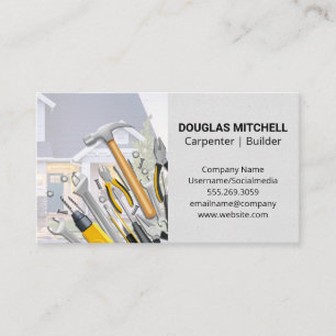 Construction Worker Tools   House Business Card