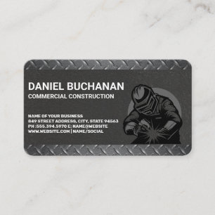 Construction Worker Welding Builder Properties Business Card