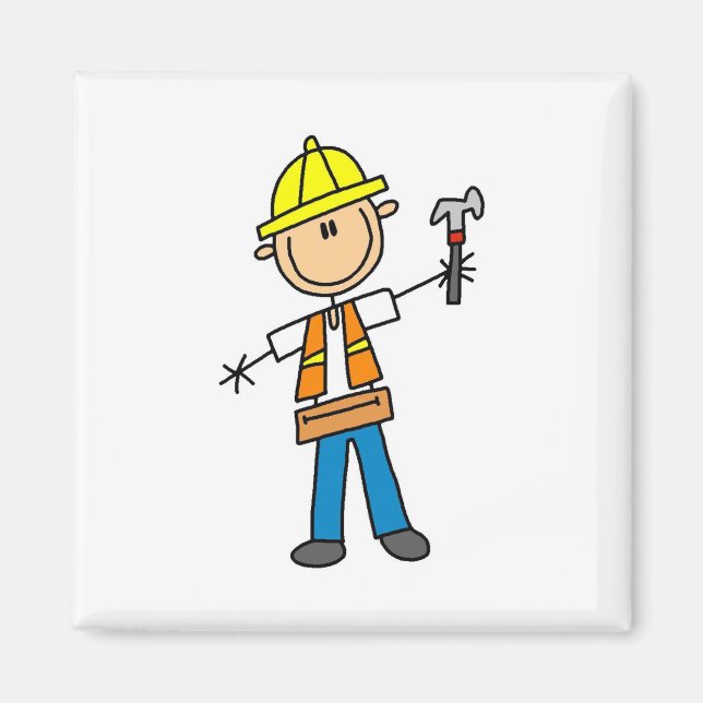Construction Worker with Hammer Magnet (Front)