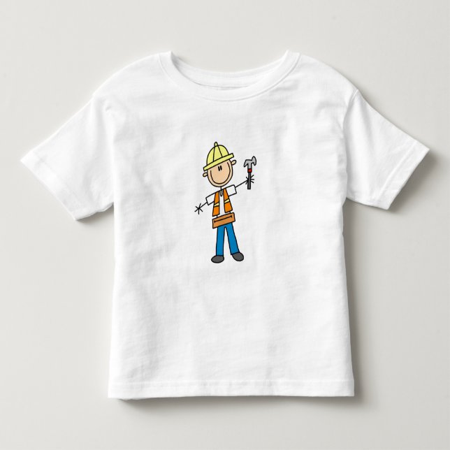 Construction Worker with Hammer Toddler T-shirt (Front)