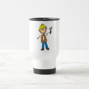 Construction Worker with Hammer Travel Mug