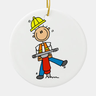 Construction Worker With Jack Hammer Gifts Ceramic Ornament