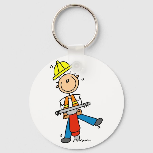 Construction Worker with Jack Hammer Keychain (Front)