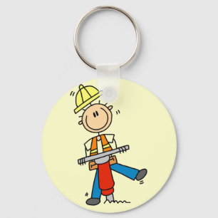 Construction Worker with Jack Hammer Keychain