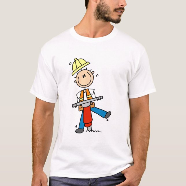 Construction Worker with Jack Hammer T-Shirt (Front)