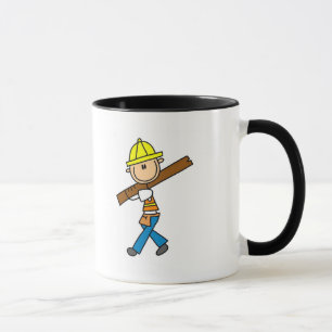 Construction Worker with Lumber Mug